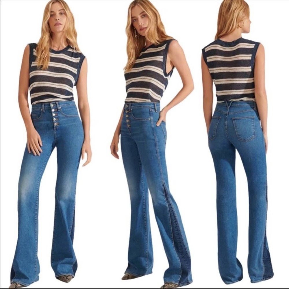 Veronica Beard High Rise Kiley Wide Leg Flare Jeans NEW Size 26 - Picture 9 of 9